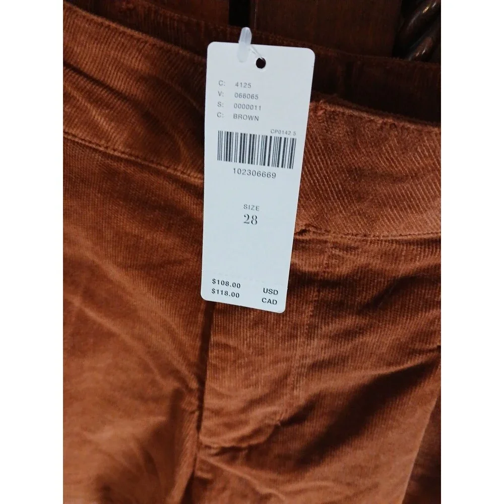 NWT Anthropologie Pilcro Women's Size 28 Corduroy Pleated Skirty Shorts Brown - Picture 7 of 10